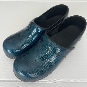 Sanita Blue Textured Mules